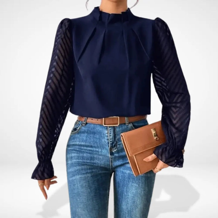 Haut manches ajourées fluide Femme – Aleksandra