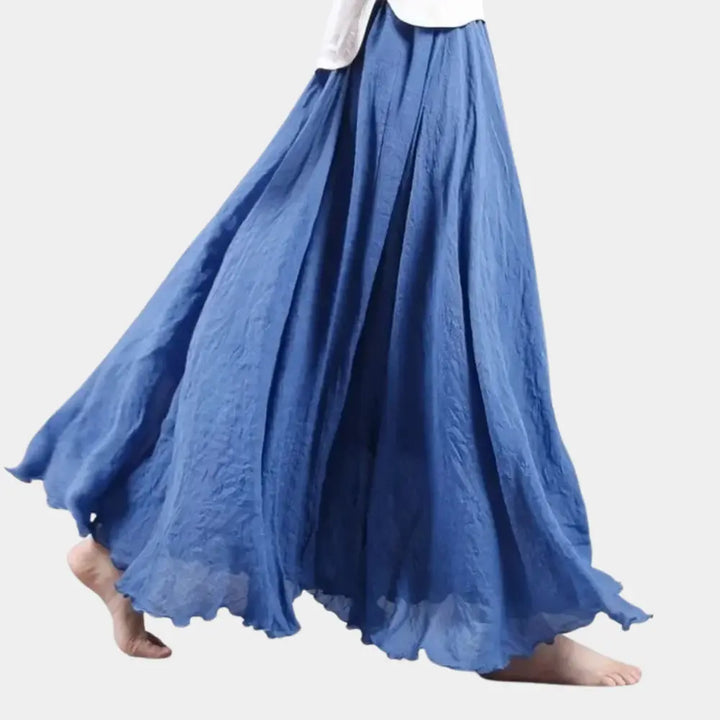 Jupe longue fluide à effet froissé pour Femme – Miquel