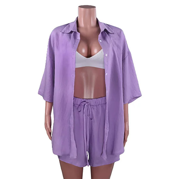 Locky | Ensemble deux pièces composé d'un haut ample et d'un mini-short taille haute