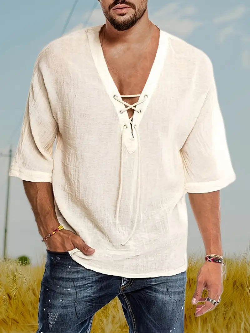 Benitez | Confortable Henley à Lacets pour Hommes