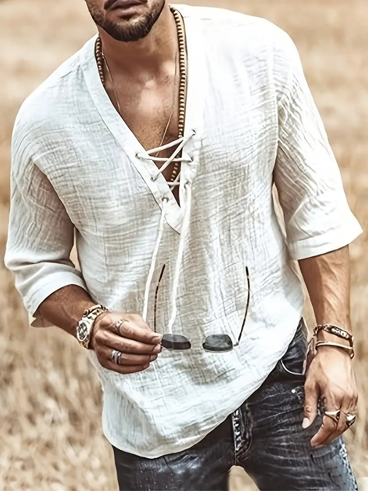 Benitez | Confortable Henley à Lacets pour Hommes