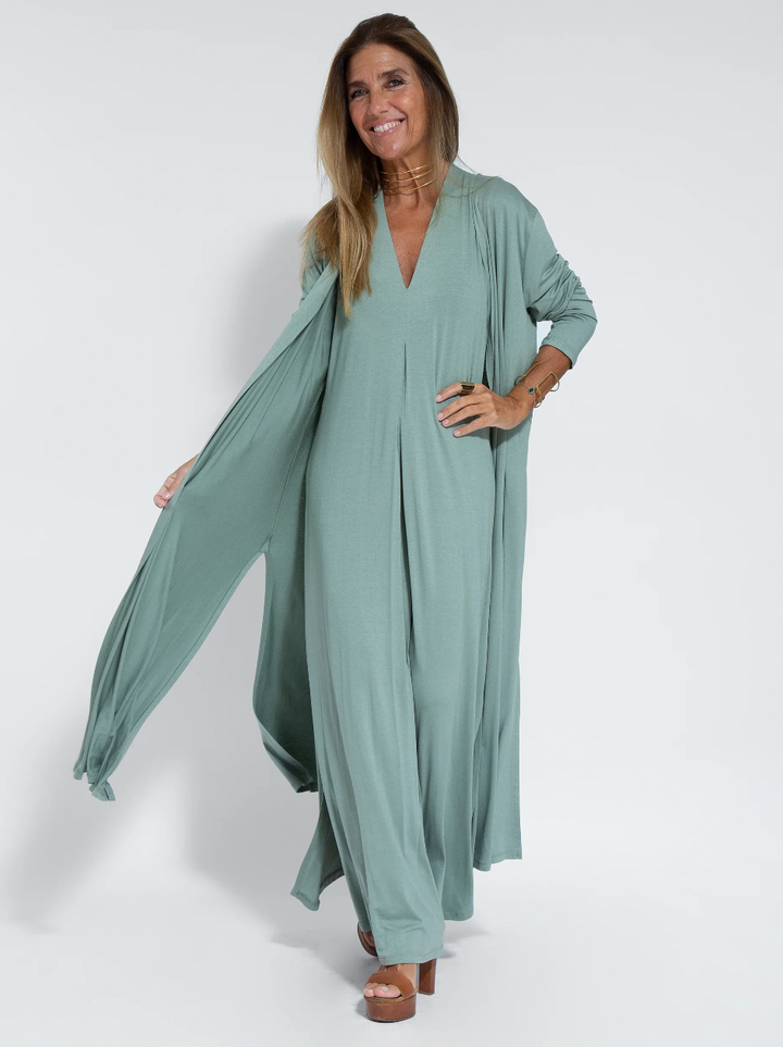 Ensemble robe longue et veste fluide pour femmes - Eva