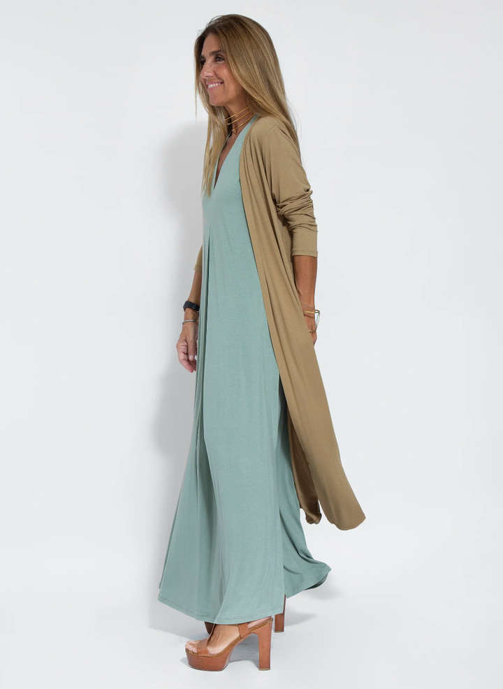 Ensemble robe longue et veste fluide pour femmes - Eva