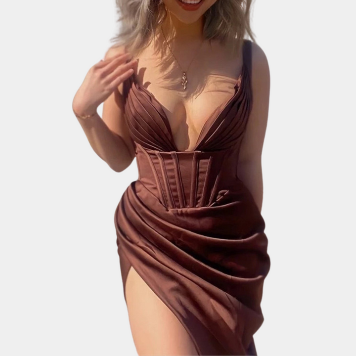 Eva | Élégant robe longue fendue pour femmes