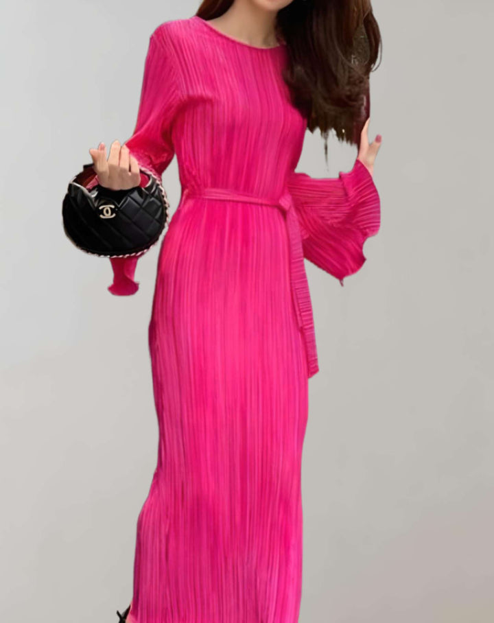 Marisa | Robe longue cintrée à plis