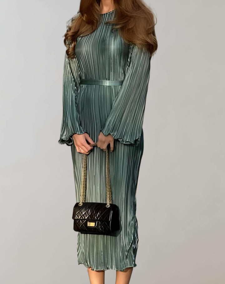 Marisa | Robe longue cintrée à plis