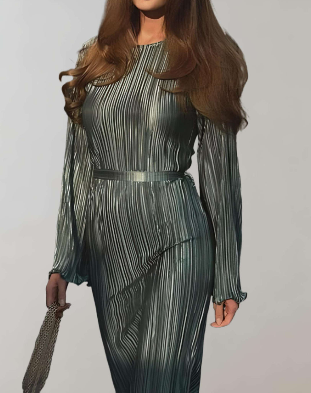 Marisa | Robe longue cintrée à plis