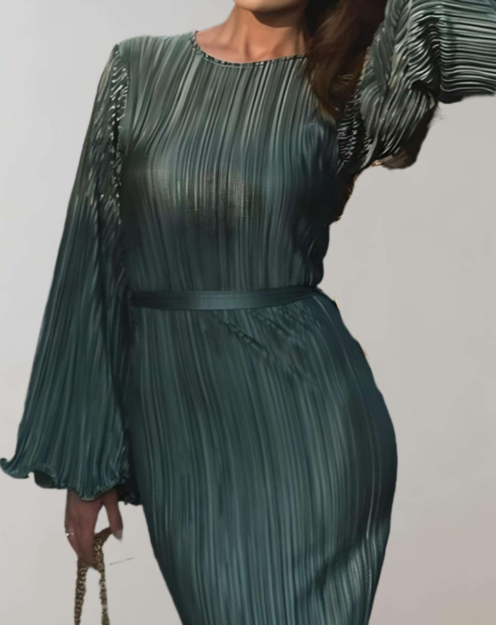 Marisa | Robe longue cintrée à plis