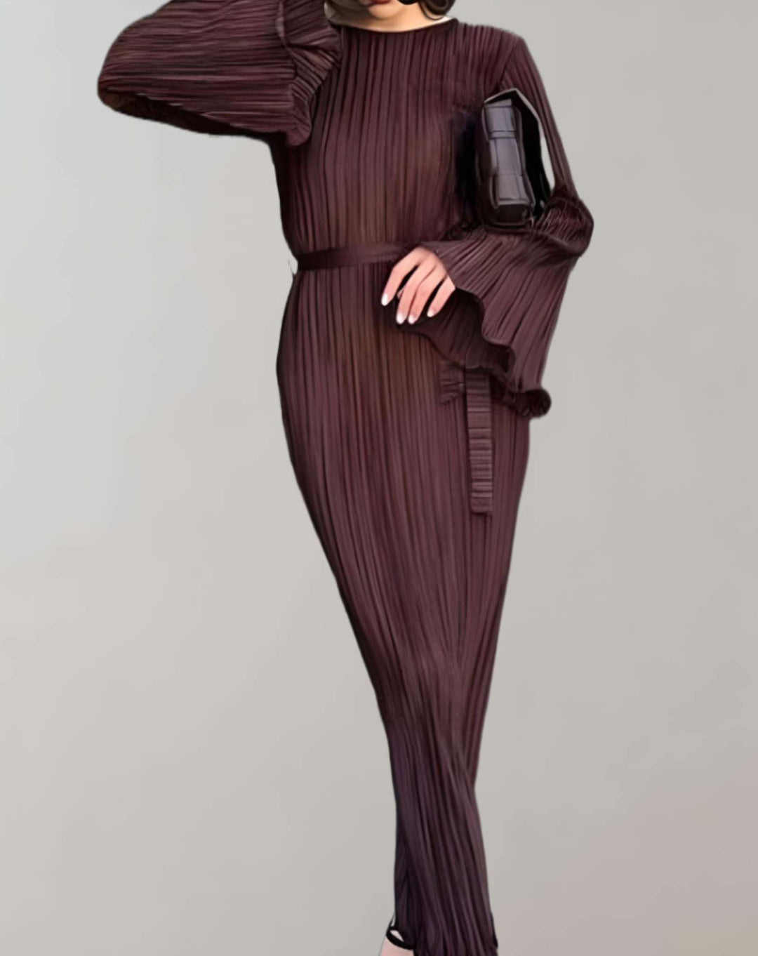 Marisa | Robe longue cintrée à plis