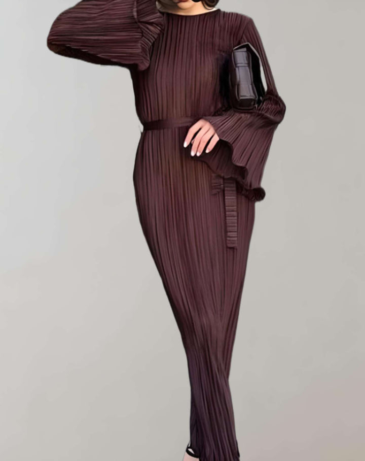 Marisa | Robe longue cintrée à plis