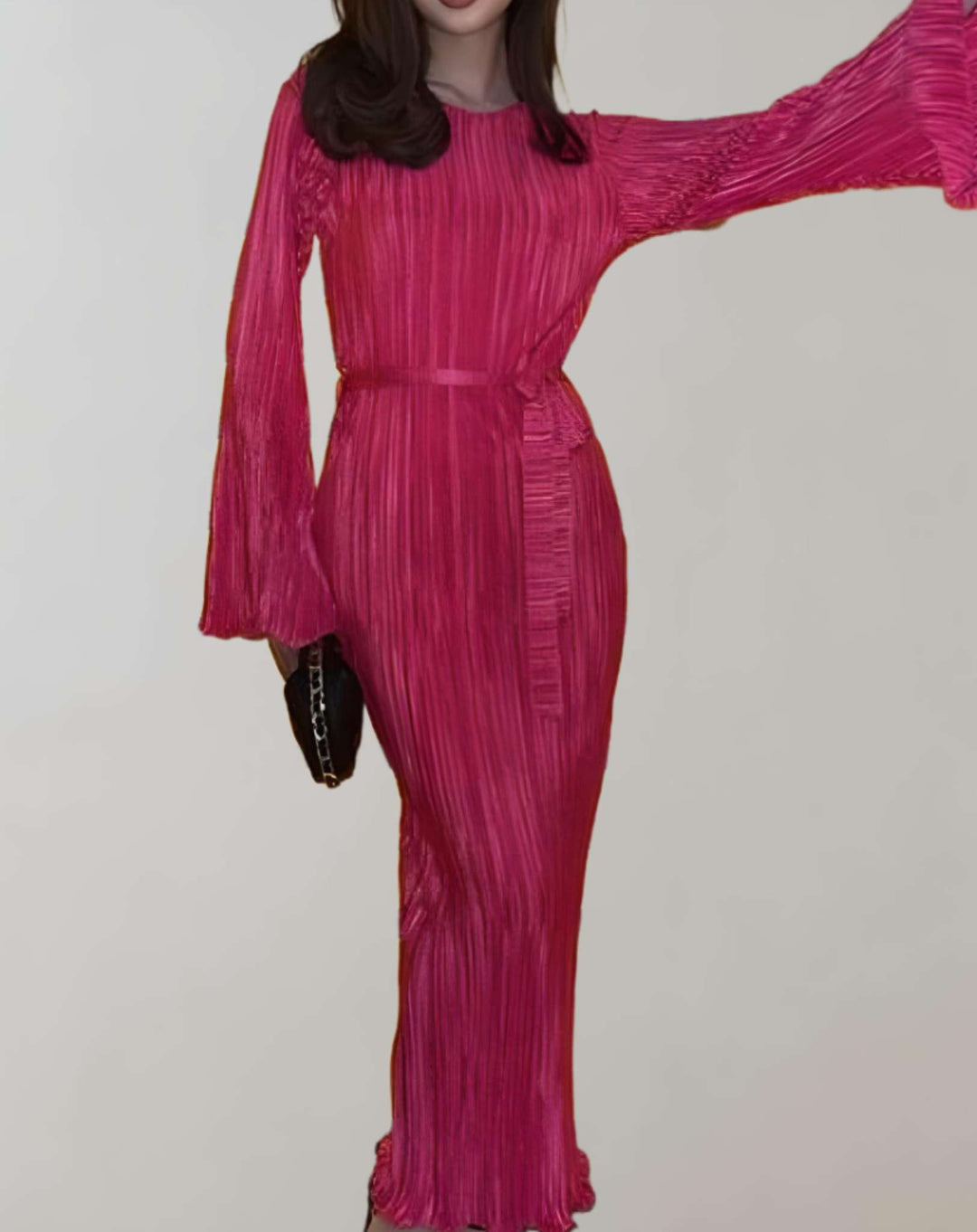 Marisa | Robe longue cintrée à plis