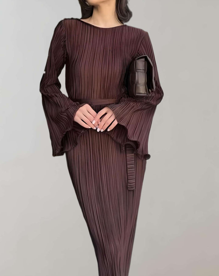 Marisa | Robe longue cintrée à plis
