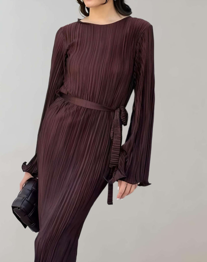 Marisa | Robe longue cintrée à plis