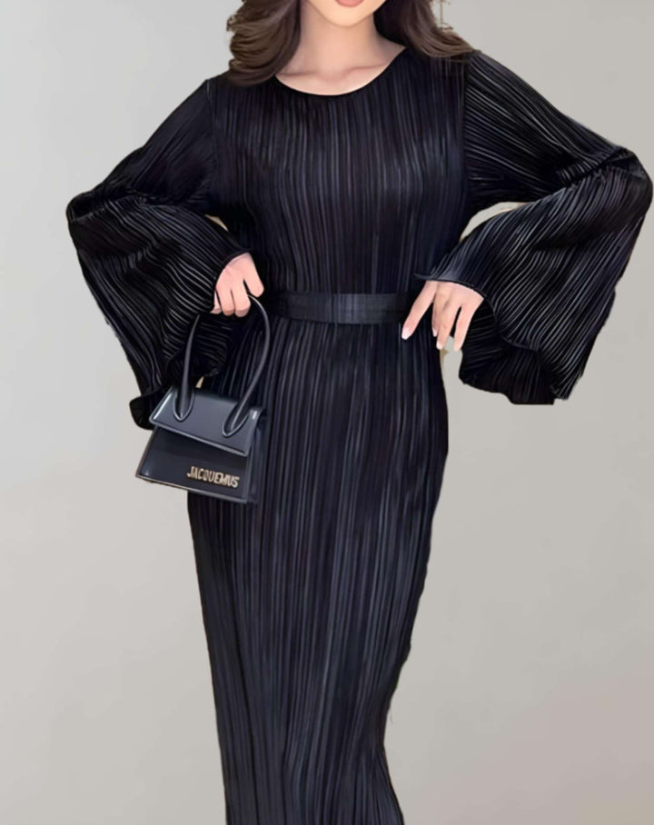 Marisa | Robe longue cintrée à plis