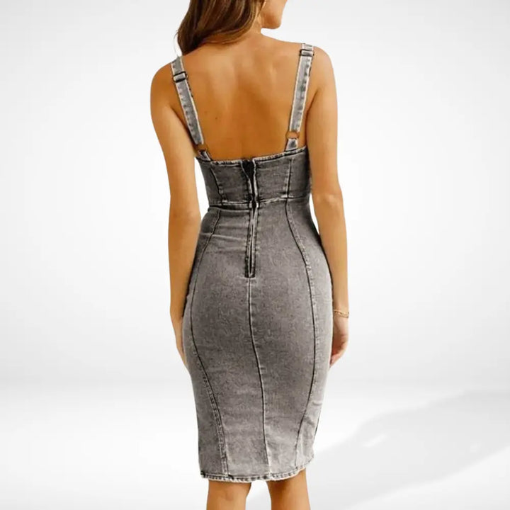 Robe d’été cintrée avec fente asymétrique pour Femmes – Bessie