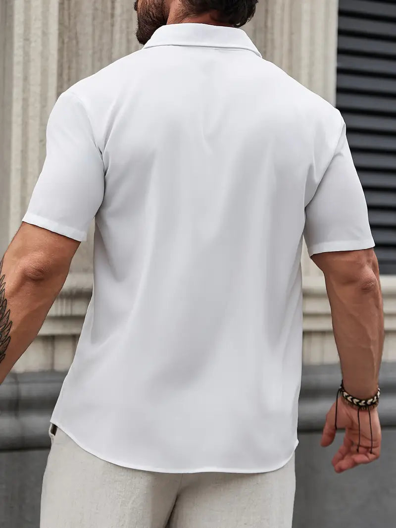 Edgardo | Élégante Chemise à Col Rabattu pour Hommes