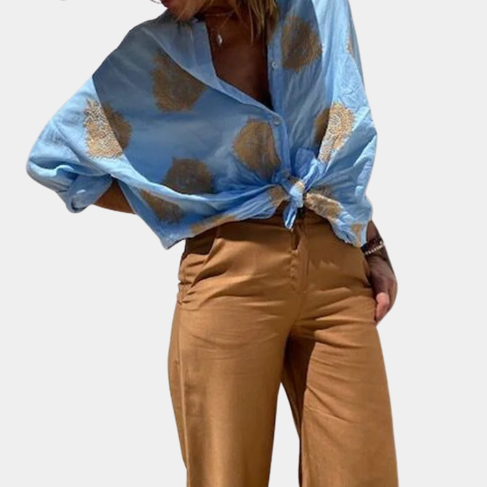 Rawiya | Chemise Imprimée Manches Longues Pour Femmes