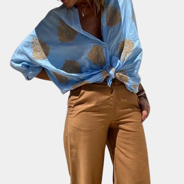 Rawiya | Chemise Imprimée Manches Longues Pour Femmes