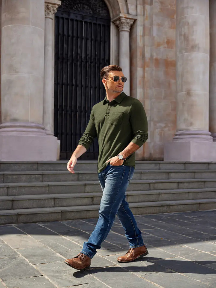 Floyd | Polo décontracté à manches longues pour hommes