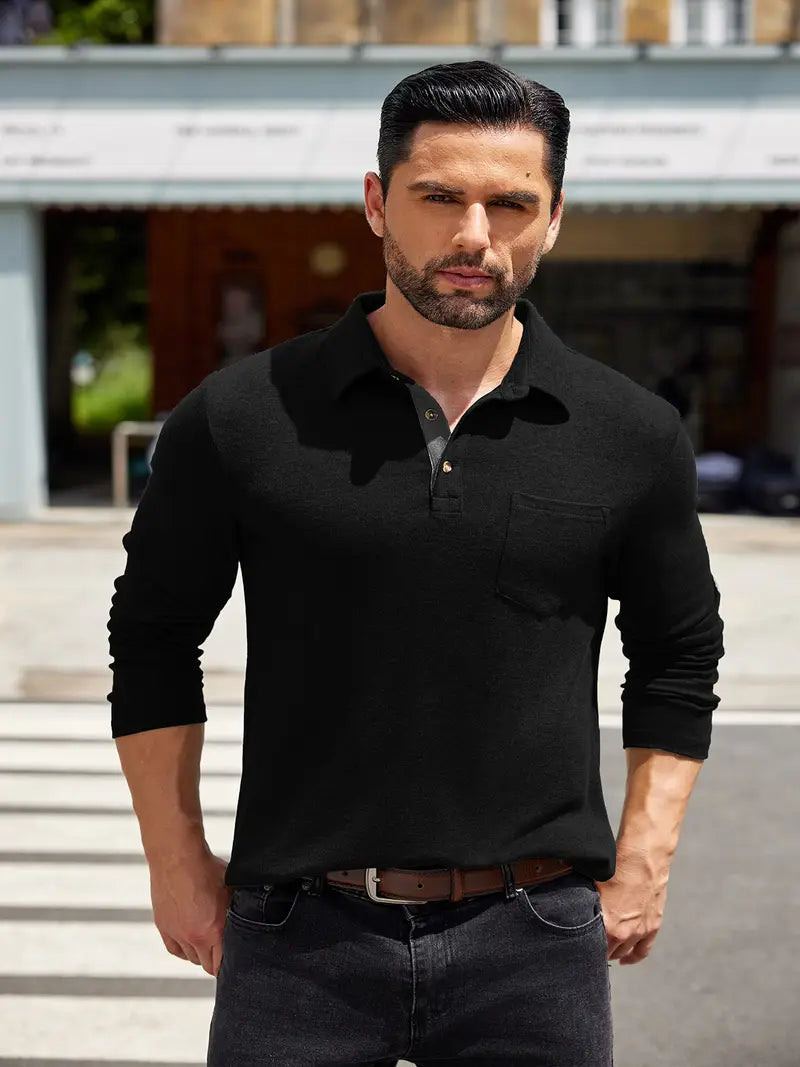 Floyd | Polo décontracté à manches longues pour hommes