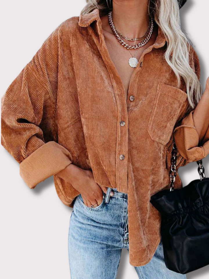 Dulce | Manteau décontracté en velours côtelé pour femmes