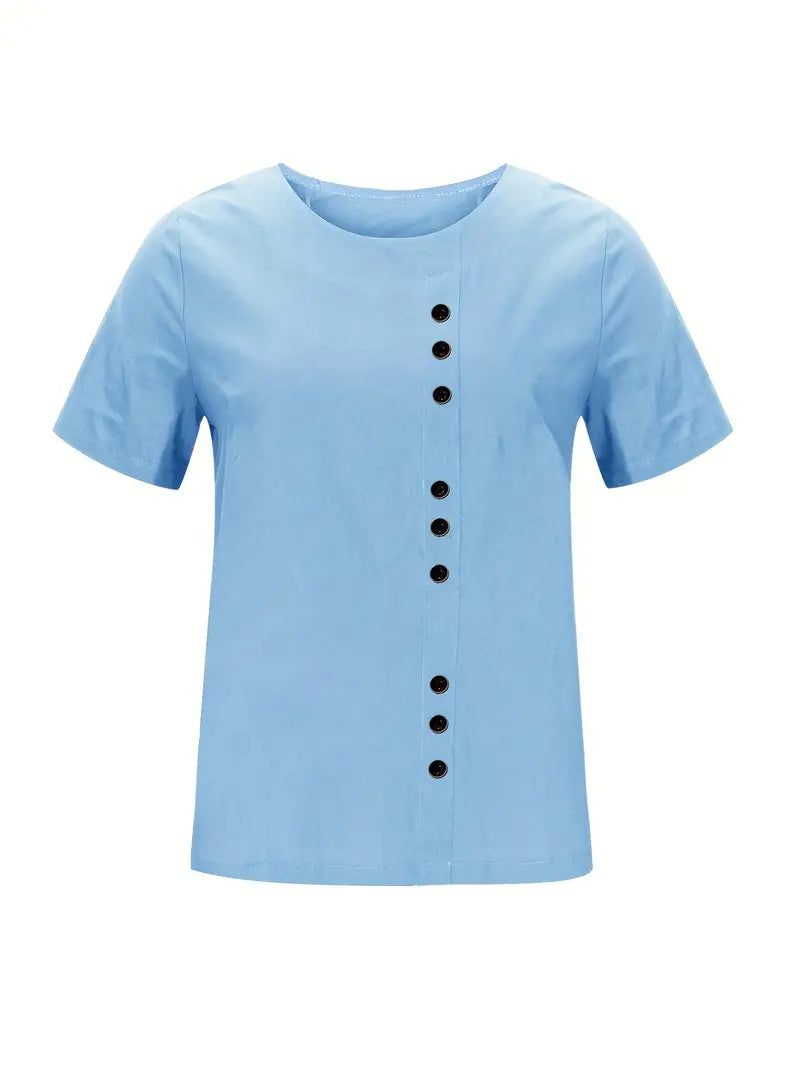 Janine | T-shirt décontracté à boutons pour femmes