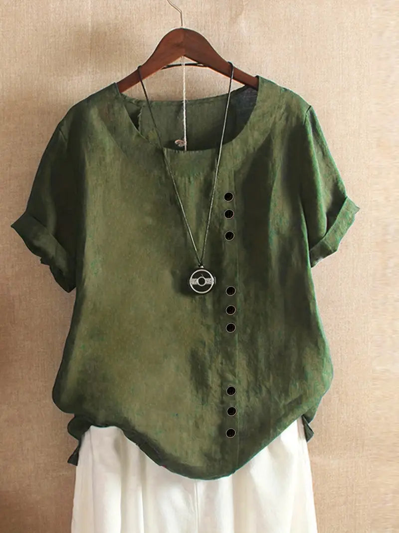 Janine | T-shirt décontracté à boutons pour femmes