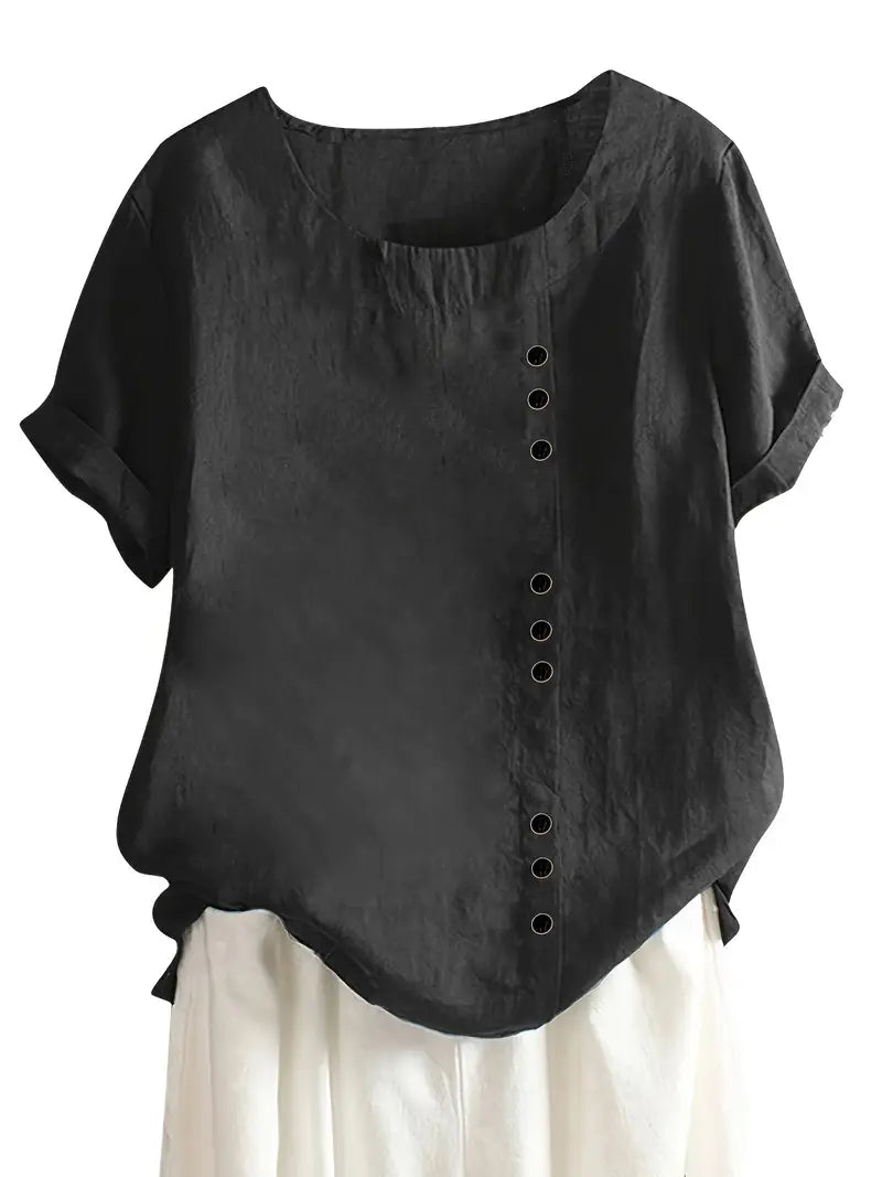 Janine | T-shirt décontracté à boutons pour femmes