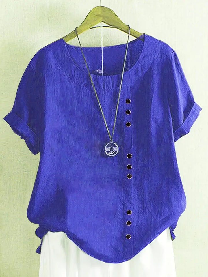 Janine | T-shirt décontracté à boutons pour femmes