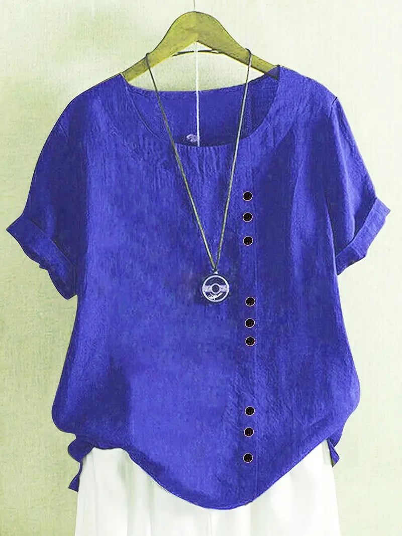 Janine | T-shirt décontracté à boutons pour femmes