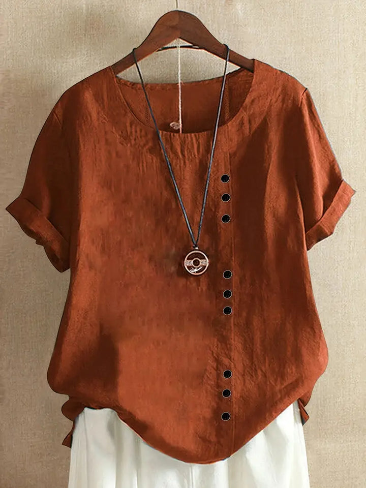 Janine | T-shirt décontracté à boutons pour femmes