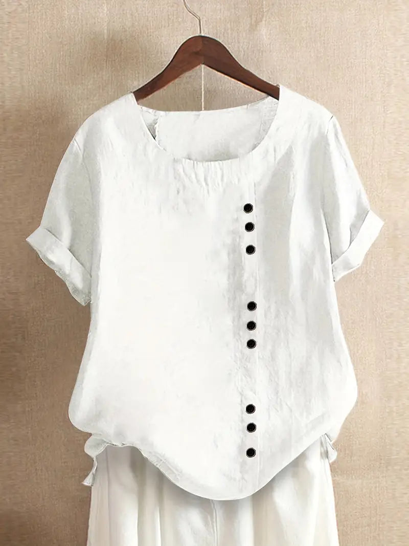 Janine | T-shirt décontracté à boutons pour femmes