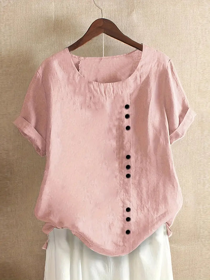 Janine | T-shirt décontracté à boutons pour femmes
