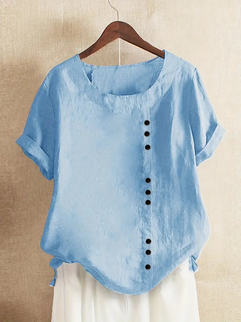 Janine | T-shirt décontracté à boutons pour femmes