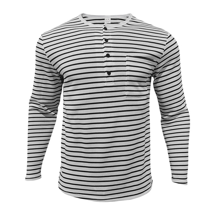 Jewel | Élégant Henley rayé pour hommes