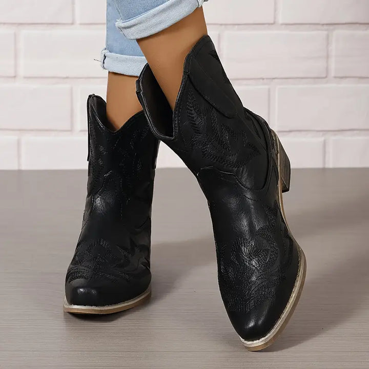 Jody | Bottines Western Embroidered Élégantes pour Femme