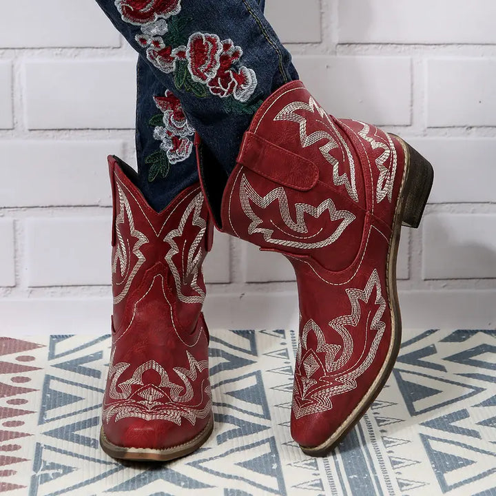 Jody | Bottines Western Embroidered Élégantes pour Femme