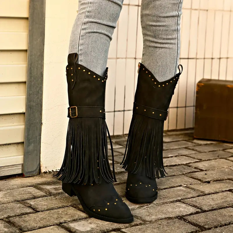 Keri | Bottes Cowboy Élégantes à Franges pour Femme