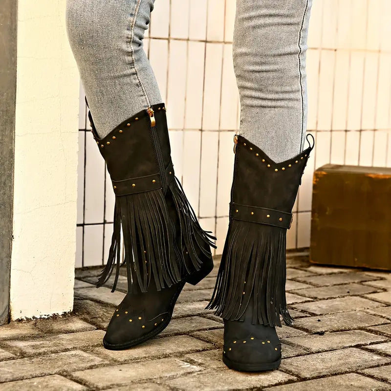 Keri | Bottes Cowboy Élégantes à Franges pour Femme