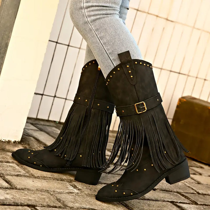 Keri | Bottes Cowboy Élégantes à Franges pour Femme