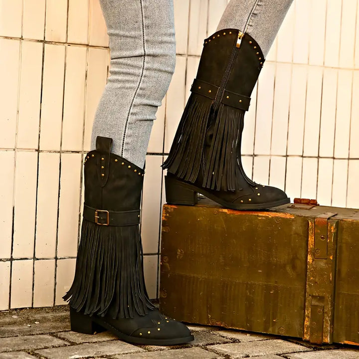 Keri | Bottes Cowboy Élégantes à Franges pour Femme