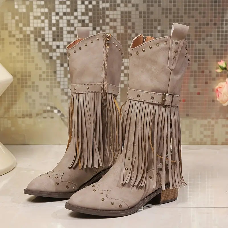 Keri | Bottes Cowboy Élégantes à Franges pour Femme