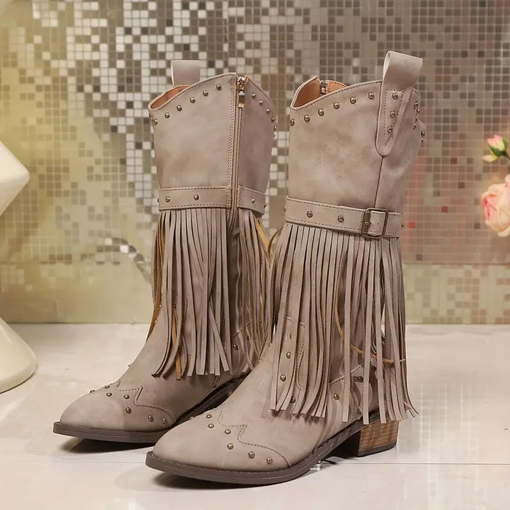 Keri | Bottes Cowboy Élégantes à Franges pour Femme