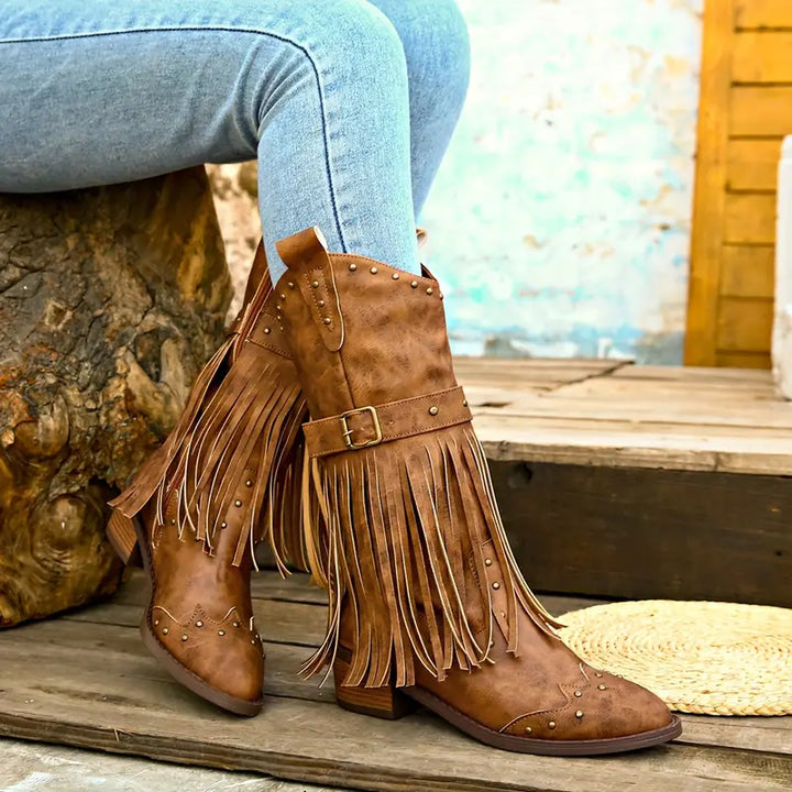 Keri | Bottes Cowboy Élégantes à Franges pour Femme