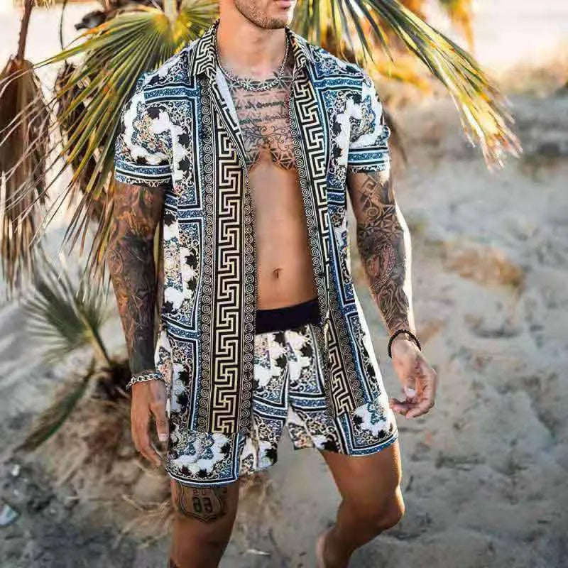 Leonard | Ensemble Estival Hawaiien Décontracté pour Hommes