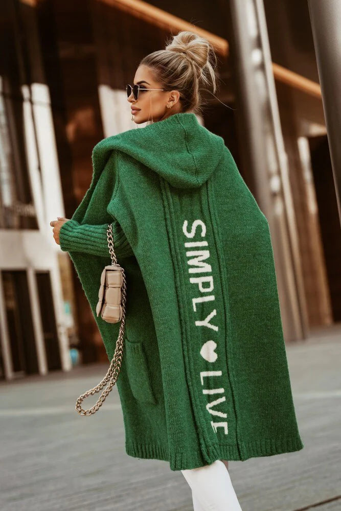 Femme Long Avec Capuche Cardigan – Addis