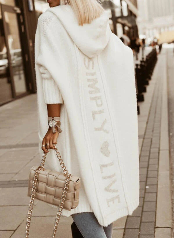 Femme Long Avec Capuche Cardigan – Addis