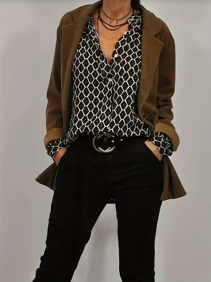 Maria | Élégante blouse imprimée manches longues pour femmes