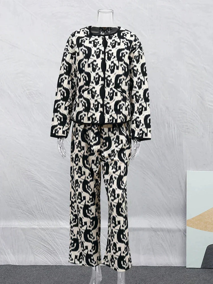 Monique | Manteau vintage avec veste à fleurs