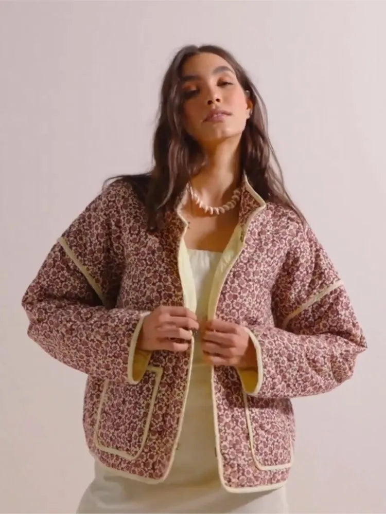 Monique | Manteau vintage avec veste à fleurs